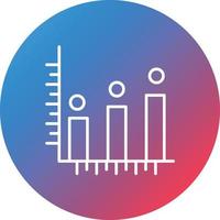 Histogram Line Gradient Circle Background Icon vector