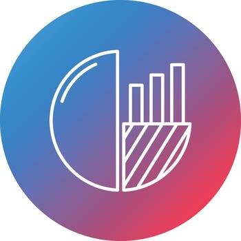 Pie Process Line Gradient Circle Background Icon vector
