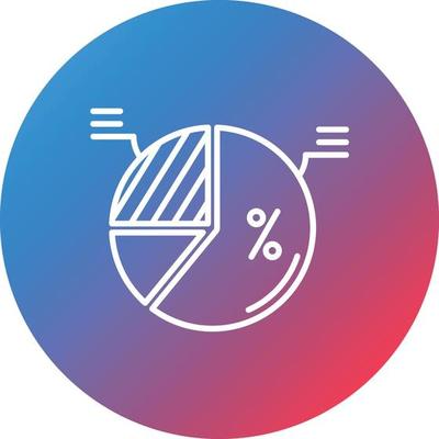 Pie Line Gradient Circle Background Icon