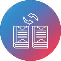 Literature Exchange Line Gradient Circle Background Icon vector