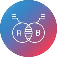 Stacked Venn Line Gradient Circle Background Icon vector
