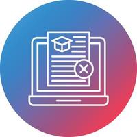 Rejected Assignment Line Gradient Circle Background Icon vector