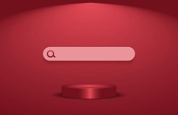 magenta color empty podium with search bar