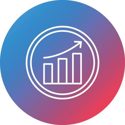 Increasing Circle Process Line Gradient Circle Background Icon