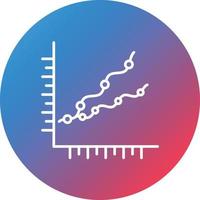 Scatter With Smooth Lines Line Gradient Circle Background Icon vector