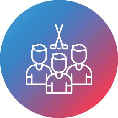 District Team Line Gradient Circle Background Icon