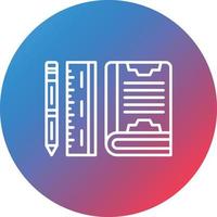 Learning Tools Line Gradient Circle Background Icon vector