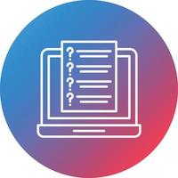 Online Tests Line Gradient Circle Background Icon vector