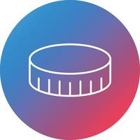 Hockey Puck Line Gradient Circle Background Icon vector