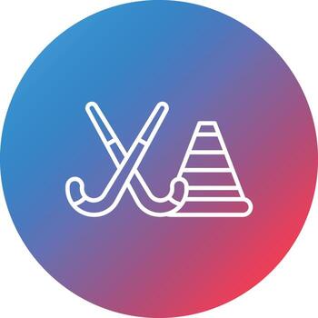Hockey Practice Line Gradient Circle Background Icon vector