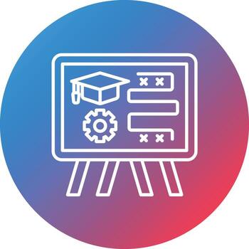 icono de fondo de círculo de degradado de línea de estrategia vector