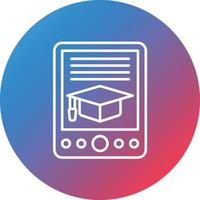 E Learning Line Gradient Circle Background Icon vector