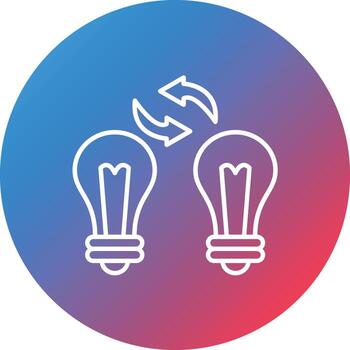 Exchange Ideas Line Gradient Circle Background Icon vector