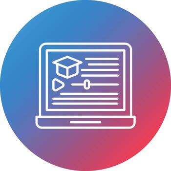 Course Line Gradient Circle Background Icon vector