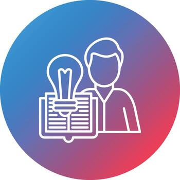 Creative Teaching Line Gradient Circle Background Icon vector