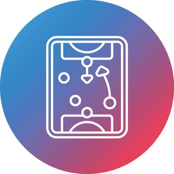 Tactics and Positioning Line Gradient Circle Background Icon vector