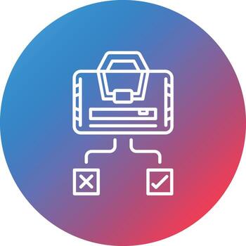 icono de fondo de círculo de gradiente de línea de elección de carrera vector