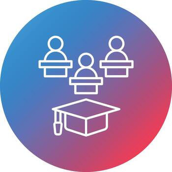 grupo clase línea gradiente círculo fondo icono vector