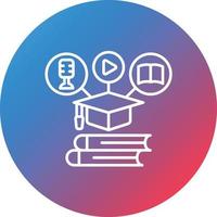 Blended Learning Line Gradient Circle Background Icon vector