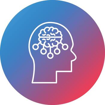 Mind Mapping Line Gradient Circle Background Icon vector