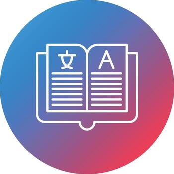 Language Learning Line Gradient Circle Background Icon vector