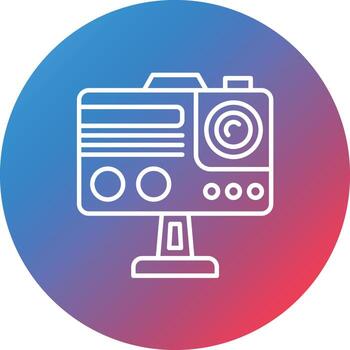 Go Pro Line Gradient Circle Background Icon vector
