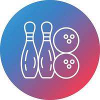 Bowling Line Gradient Circle Background Icon vector