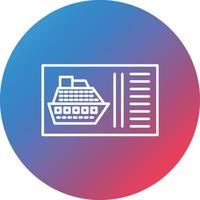 Cruise Ticket Line Gradient Circle Background Icon vector