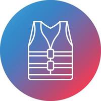 Life Jacket Line Gradient Circle Background Icon vector