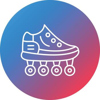 Roller Skate Line Gradient Circle Background Icon vector