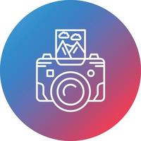 Polaroid Line Gradient Circle Background Icon vector