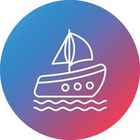 Sailing Boat Line Gradient Circle Background Icon vector