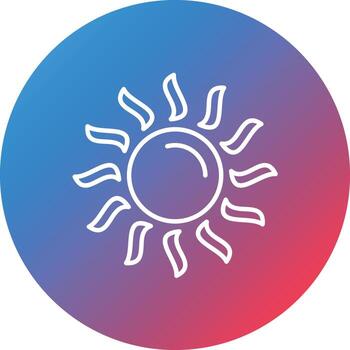 Sun Line Gradient Circle Background Icon vector