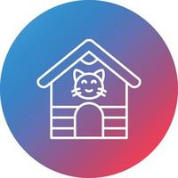 Pet House Line Gradient Circle Background Icon vector