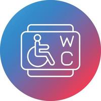 Disabled Toilet Line Gradient Circle Background Icon vector