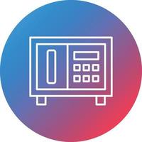 Safe Box Line Gradient Circle Background Icon vector