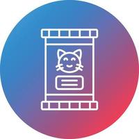Cat Food Line Gradient Circle Background Icon vector