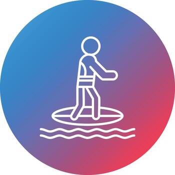 Surfer Line Gradient Circle Background Icon vector