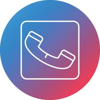 icono de fondo de círculo degradado de línea de botón de llamada vector