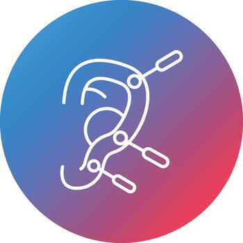 Acupuncture Line Gradient Circle Background Icon vector