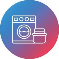 Washing Machine Line Gradient Circle Background Icon vector