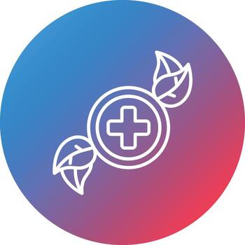 icono de fondo de círculo de gradiente de línea de medicina complementaria vector