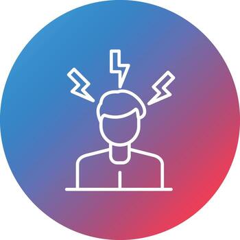 Headache Line Gradient Circle Background Icon vector