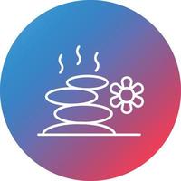 Hot Stones Massage Line Gradient Circle Background Icon vector