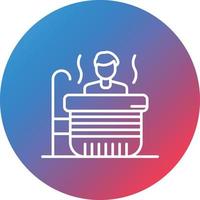 Sauna Line Gradient Circle Background Icon vector