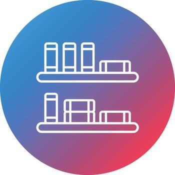 Library Line Gradient Circle Background Icon vector