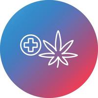 icono de fondo de círculo de gradiente de línea de cannabis medicinal vector