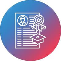 Academic Record Line Gradient Circle Background Icon vector