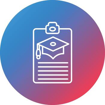 Study Plan Line Gradient Circle Background Icon vector