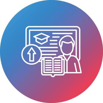 icono de fondo de círculo de degradado de línea de curso avanzado vector